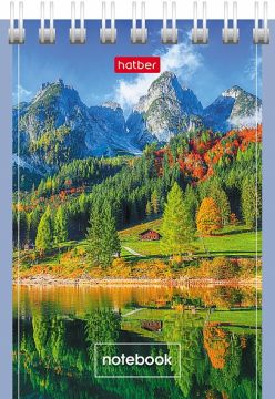 Блокнот 40л А7 75х110мм клетка гребень картон Хатбер Великолепные пейзажи 1/120