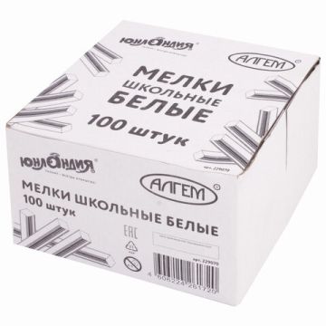 Мелки школьные белые Алгем+ Юнландия 100/800