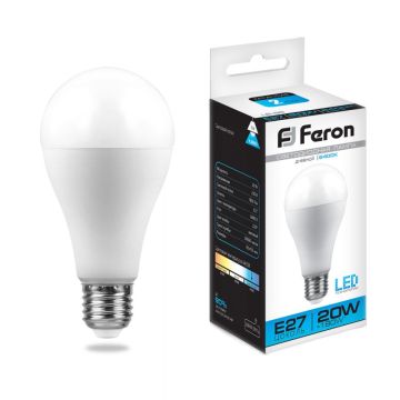 Лампа светодиодная 20W 6400K E27 230V A65 груша LB-98 Feron 1/10
