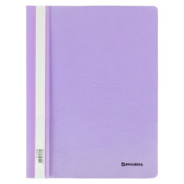 Папка скоросшиватель с прозр верхн лист BRAUBERG А4 лиловый 1/25 