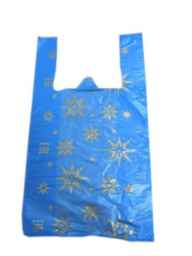 Пакет Майка ПНД Звезды синяя (32+16)х58-15 А 100/1500