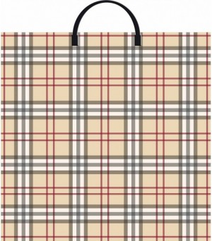 Пакет с пластмассовыми ручками (36х37)-100 Барбери-клетка Тико 1/10/100