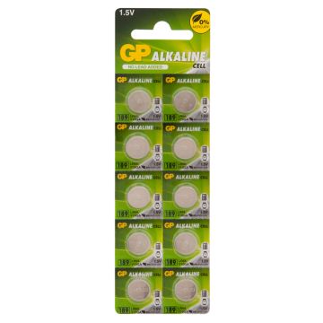 Элемент питания GP G10/LR54 алкалиновая на картоне 1/10 