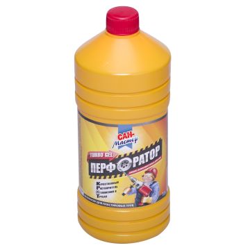 Средство жидкое 1л гель для растворения загр стоков канализационных труб Перфоратор Турбо  1/12