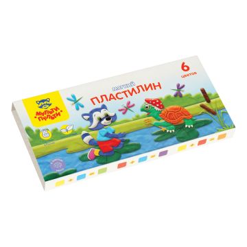 Пластилин 06цв 72г со стеком Енот в сказке Мульти-Пульти 1/38