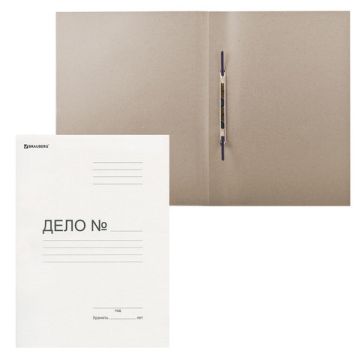 Скоросшиватель картон белый BRAUBERG плотность 440 г/м2, до 200 листов 1/100