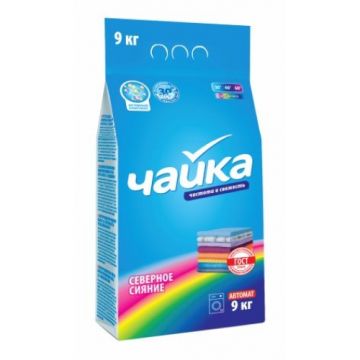 Порошок стиральный Чайка 9кг Автомат Северное сияние для цветного белья 1/1