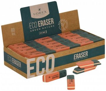 Ластик прямоугольный LOREX ECO GREEN 1/60