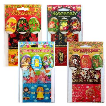Термоэтикетки пасхальные+7 подставок бум для яиц МИКС 1/100/800