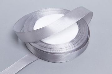 Лента атласная 15мм 25м серая 10/10