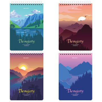 Блокнот 80л А5 146х206мм клетка гребень Majesty BRAUBERG 1/4/56 