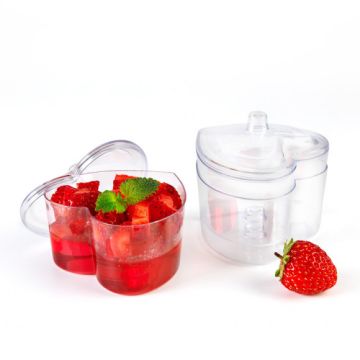 Креманка 100мл 70х65х57мм чаша Сердце с крышкой прозрачная Complement 12/288