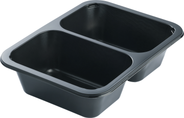 Лоток под запайку 2-сек 187х137х45 50/50 черный ПП UPAX-UNITY 80/480 
