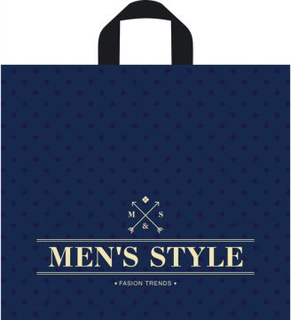 Пакет с петлевой ручкой (34х40)-70 Менс стиль синий ТИКО 50/300