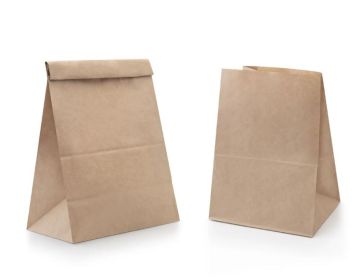 Пакет бумажный крафт 180х120х290 50гр/м без ручек и печати 1000/1000