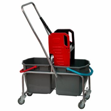 Тележка уборочная Eco-Force 2 съемных ведра 25л отжим, металлический каркас 1/1