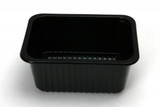 Лоток под запайку 187х137х83 с ребрами черный ПП 80/320