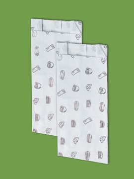 Пакет бумажный белый 205х90+40 38гр/м2 V-дно Street Food под шаурму 100/1600