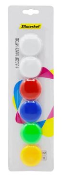 Магниты Silwerhof Classic диам 30 мм 6шт цвет АССОРТИ в блистере 1/24