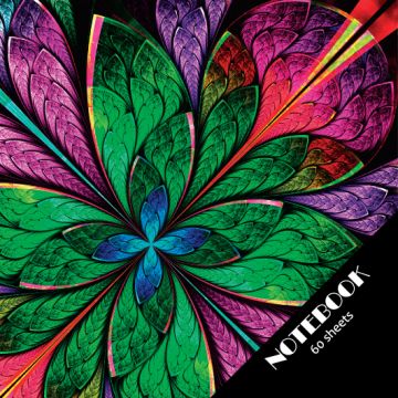 Блокнот 60л А6+140х140мм клетка гребень обложка УФ Твин Стеклянный цветок ПЗБМ 1/10/80