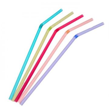 Трубочки для коктейля 210х5 с гофрой цветные (250шт) 1/48