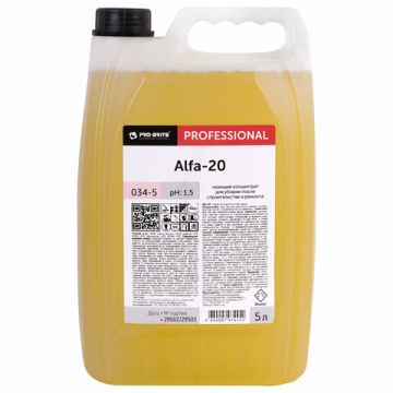 Средство жидкое кислотное концентрат очиститель после ремонта 5л PRO-BRITE ALFA-20 1/4 