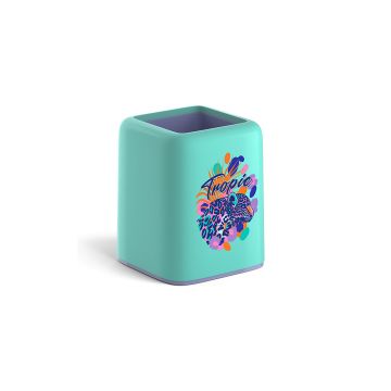 Подставка-органайзер 98х80х80мм квадрат мятный с фиолет ErichKrause Forte Tropical 1/8