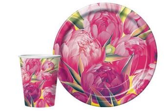 Стакан бумажный 250мл Пионы (10шт) 1/48 