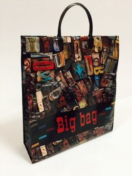 Пакет с пластмассовыми ручками (35х36+10) объемный Мозаика 10/50