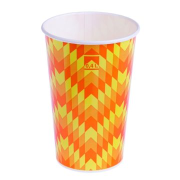 Стакан бумажный для холодных напитков 400мл d-90 Зиг-Заг 50/800