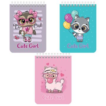 Блокнот 40л А6 108х145мм клетка гребень Зверята BRAUBERG 1/6/96