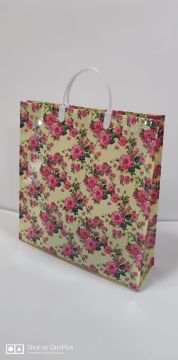 Пакет с пластмассовыми ручками (35х36+10) объемный Лето 10/50