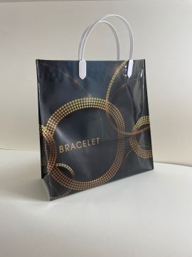 Пакет с пластмассовыми ручками (30х30+10) объемный Браслет 10/50