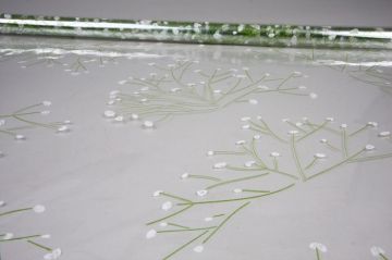 Ролик 70см х8м пленка полипропилен с рисунком Гипсофила салатово-белый 1/10