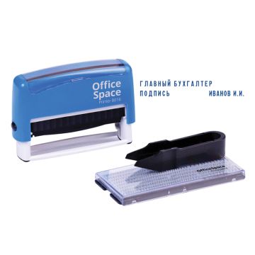 Штамп самонаб 2-стр оттиск 70х10мм синий 1 касса OfficeSpace 1/5/25