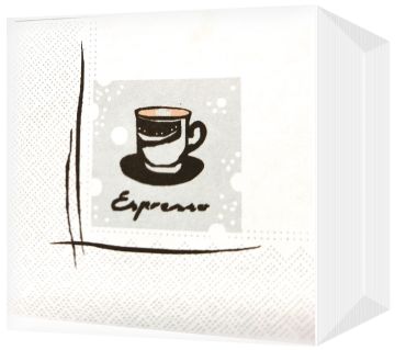 Салфетки (24х24) 1-сл Кофе эспрессо (100) 1/30