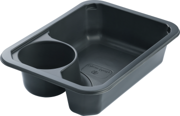 Лоток под запайку с соусником 187х137х45 черный ПП UPAX-UNITY 480/480 