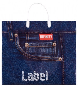 Пакет с пластмассовыми ручками (40х33+10) Джинсы большие 10/50