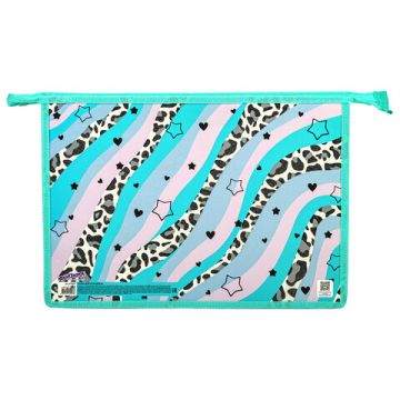 Папка для тетрадей А4 1отделение картон/пластик, блестки на молнии Trendsetter ЮНЛАНДИЯ 1/60 