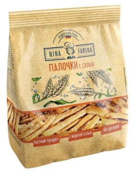 Продукты, Крендельки Nina Farina Бретцель палочки с солью 145г 1/16