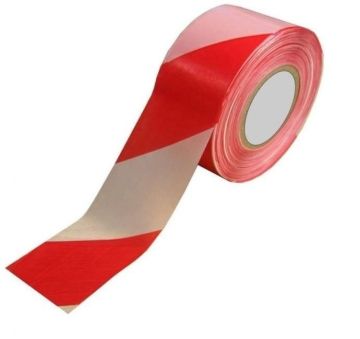 Сигнальная лента бел-красн (50х850) светоотражающая клейкая 