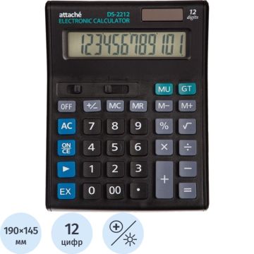 Калькулятор настольный Attache Economy 12 разрядов двойное питание 190x145мм 1/45/90