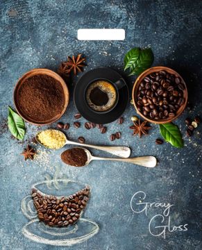 Пакет с вырубной ручкой (39х48)-50 Грэй Глосс Кофе Тико 50/500