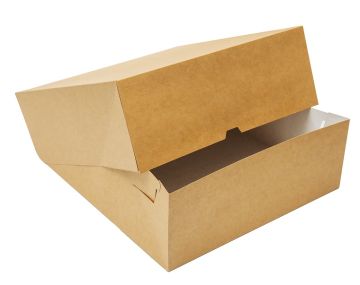 Коробка под пирог 325х325х120мм бур/бел картон 25/25