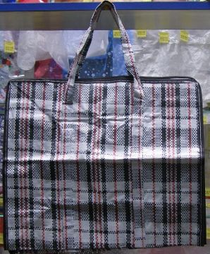 Сумка хозяйственная с молнией (40х35+20) Клетка 1/12/120