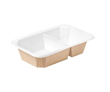 Контейнер бумажный 800мл 224x139x50мм крафт ламин 2секц OSQ OCTOBOX (кр 470106) 45/360