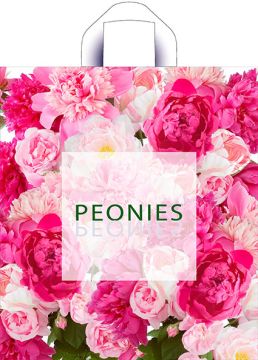 Пакет с петлевой ручкой (38х42)-37 Изобилие пионов ПНД Тико 50/300