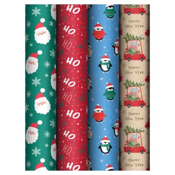 НГ Бумага подарочная 70х100см 80г/м глянец Meshu Merry Christmas 1/52