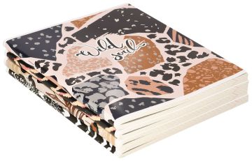 Тетрадь 80л А5 клетка скоба мелованный картон Животный принт Creativiki 4/40