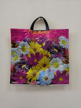 Пакет с петлевой ручкой усиленный (36х38) цветные мини 10/50